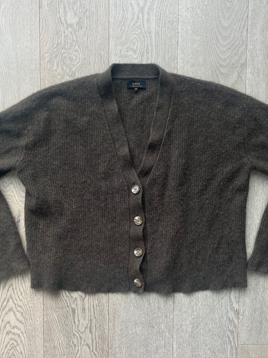 Quince Sweaters - Quince Women's Size M Cashmere Cardigan Sweater Brown